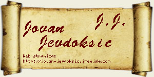 Jovan Jevdoksić vizit kartica